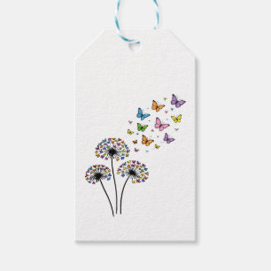 Dandelion butterfly flow gift tags