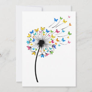 Dandelion butterfly flow invitation