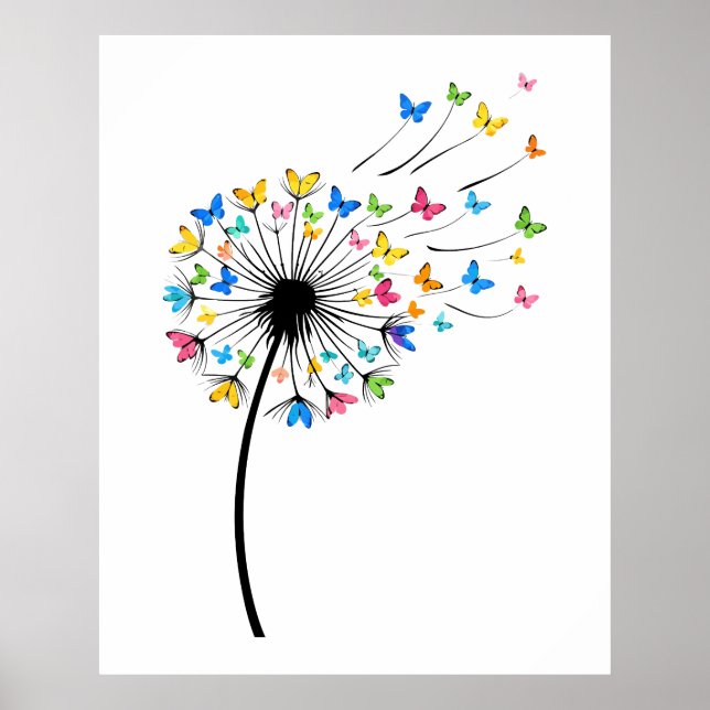 Dandelion butterfly flow poster (Front)