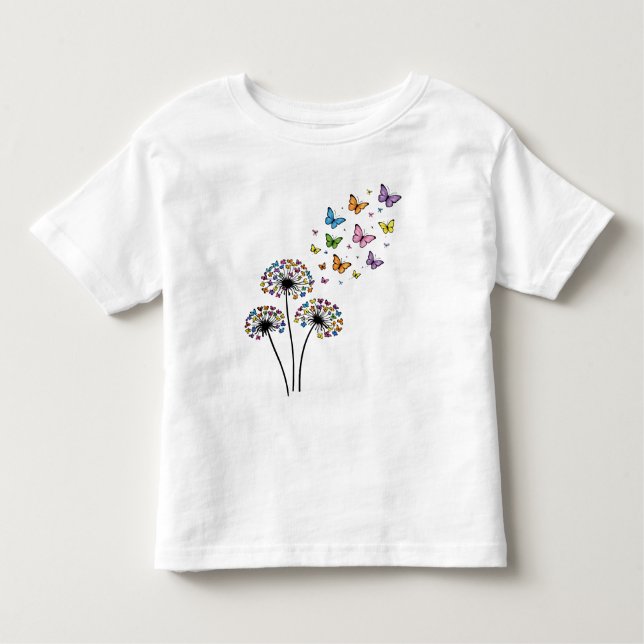 Dandelion butterfly flow toddler T-Shirt (Front)