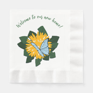 Dandelion Butterfly Welcome to New Home Napkin