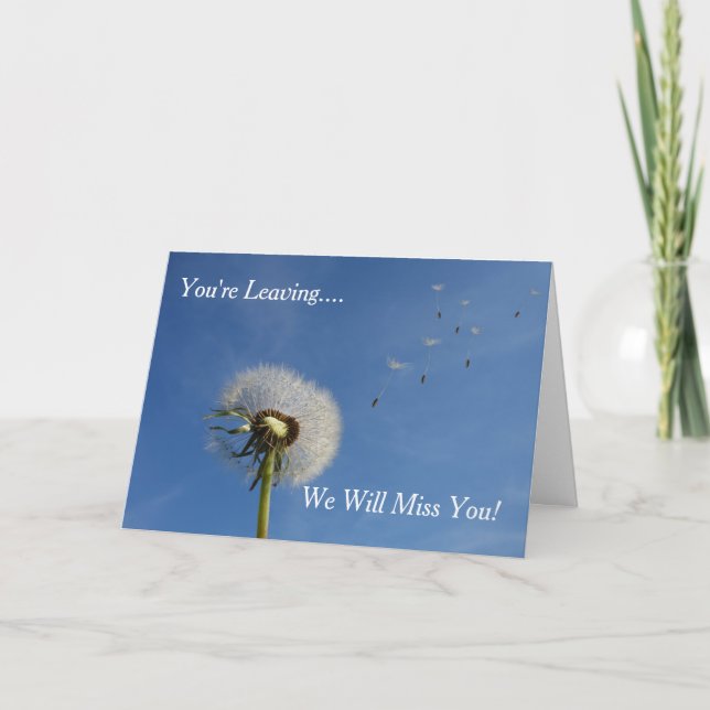 Dandelion Clock - Leaving Work Card (Front)