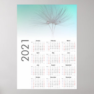 Dandelion clocks Calendar 2021 Poster