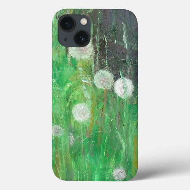 Dandelion Clocks in Grass 2008 oil on canvas Case-Mate iPhone Case (Back)