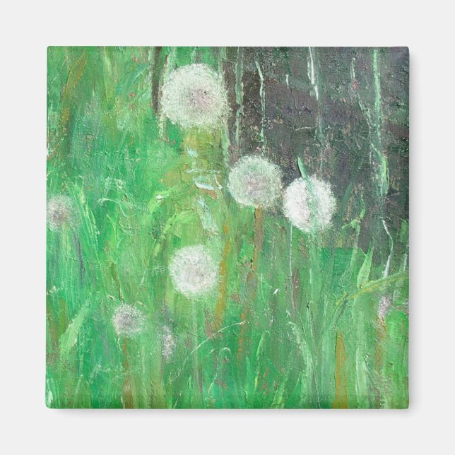 Dandelion Clocks in Grass 2008 oil on canvas Magnet (Front)