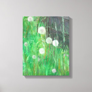 Dandelion Clocks in Grass 2008 oil on canvas Print