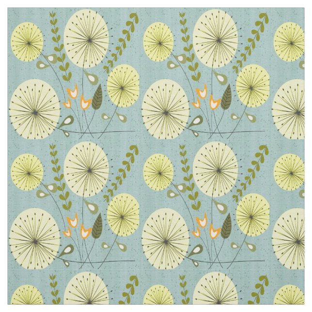 Dandelion Clocks Mid-Century Inspired Fabric (Swatch)
