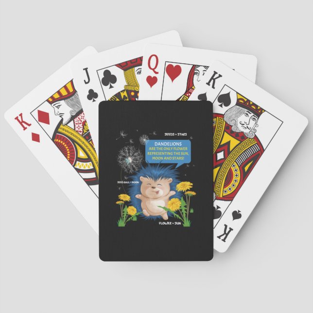 Dandelion Dancing Hedgehog Educational Playing Cards (Back)
