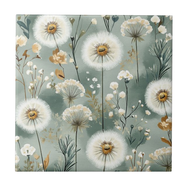 Dandelion Design Series #3 Ceramic Tile (Front)