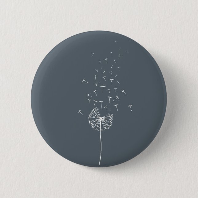 Dandelion encouragement design gray 6 cm round badge (Front)