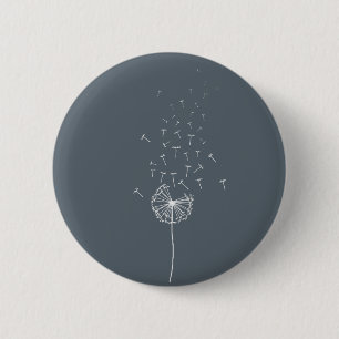 Dandelion encouragement design gray 6 cm round badge