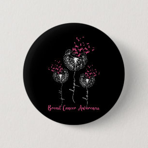 Dandelion Faith Hope Love Breast Cancer Awareness 6 Cm Round Badge
