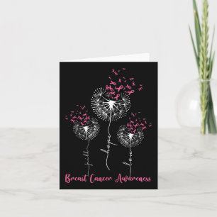 Dandelion Faith Hope Love Breast Cancer Awareness Card