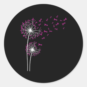 Dandelion Faith Hope Love Breast Cancer Awareness Classic Round Sticker