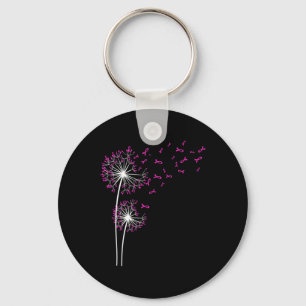 Dandelion Faith Hope Love Breast Cancer Awareness Key Ring