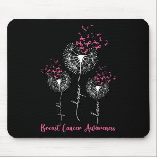 Dandelion Faith Hope Love Breast Cancer Awareness Mouse Pad