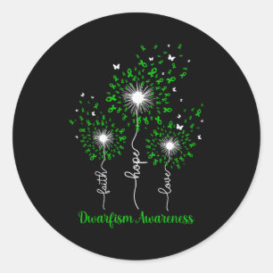 Dandelion Faith Hope Love Dwarfism Awareness  Classic Round Sticker