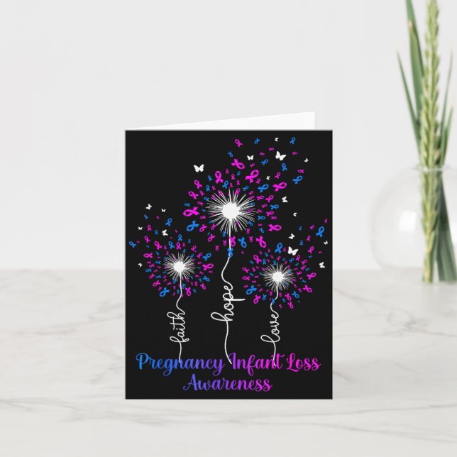Dandelion Faith Hope Love Pregnancy Infant Loss Aw Card (Front)