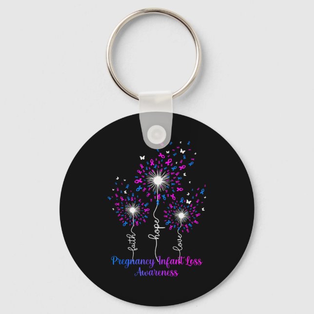 Dandelion Faith Hope Love Pregnancy Infant Loss Aw Key Ring (Front)