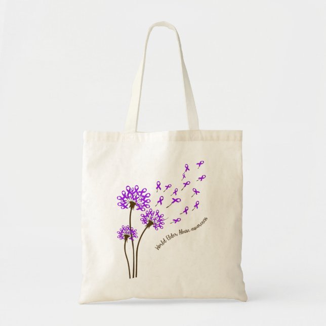 Dandelion Faith Hope Love World Elder Abuse awaren Tote Bag (Front)