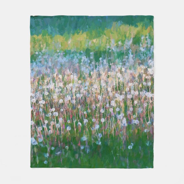 Dandelion Field of Wishes Fleece Blanket (Front)