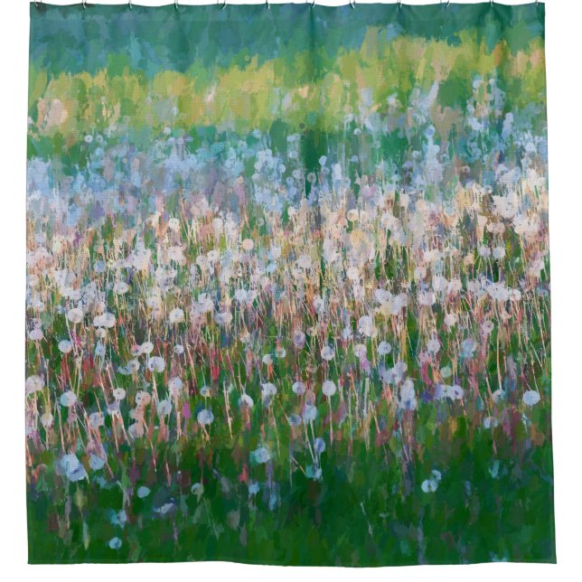 Dandelion Field of Wishes Shower Curtain (Front)