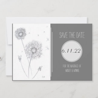 Dandelion Flat Save The Date Card