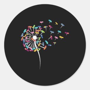 Dandelion Flip Flops Surfing Shirt For Beach Classic Round Sticker