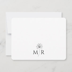 Dandelion Floral Monogram Card