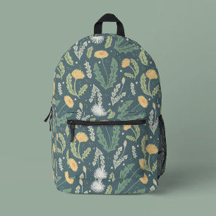 Dandelion Floral Weed Pattern Printed Backpack
