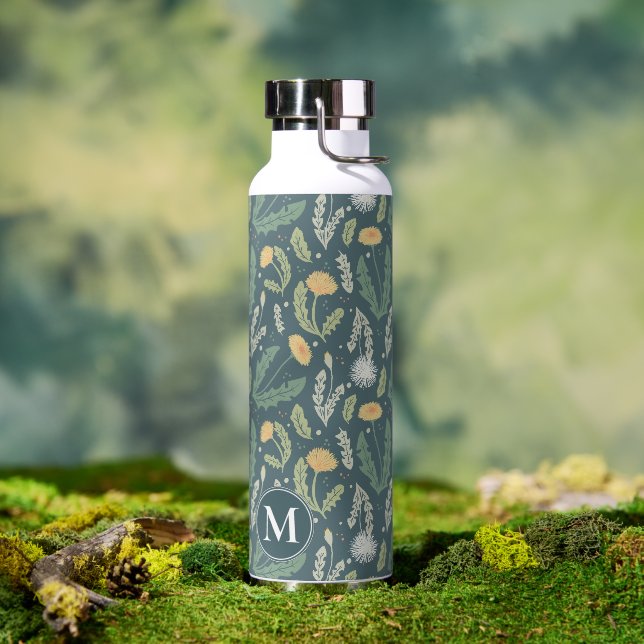 Dandelion Floral Weed Pattern Water Bottle (Outdoor)