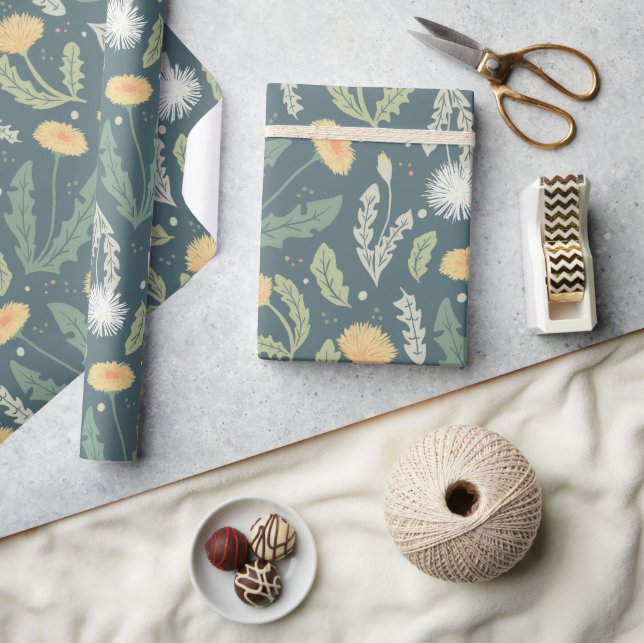 Dandelion Floral Weed Pattern Wrapping Paper (Crafts)