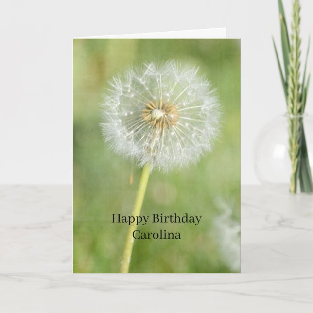 Dandelion Flower Birthday Card (Front)