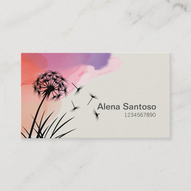 Dandelion Flower Business Card (Front)