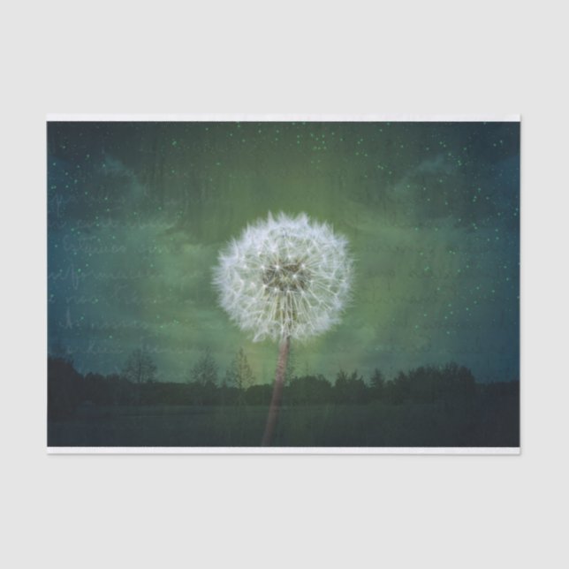 Dandelion Flower Fluff Starry Sky Art Tissue Paper (Front)