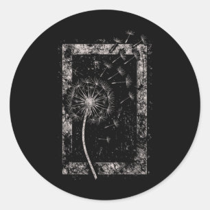 Dandelion Flower Grunge Alt Alternative Goth Gothi Classic Round Sticker