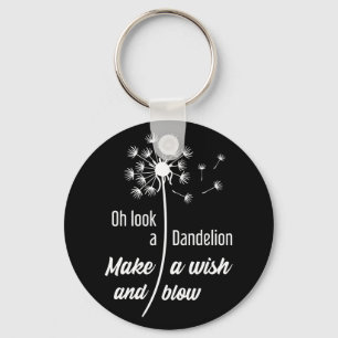 Dandelion Flower Make A Wish And Blow Key Ring