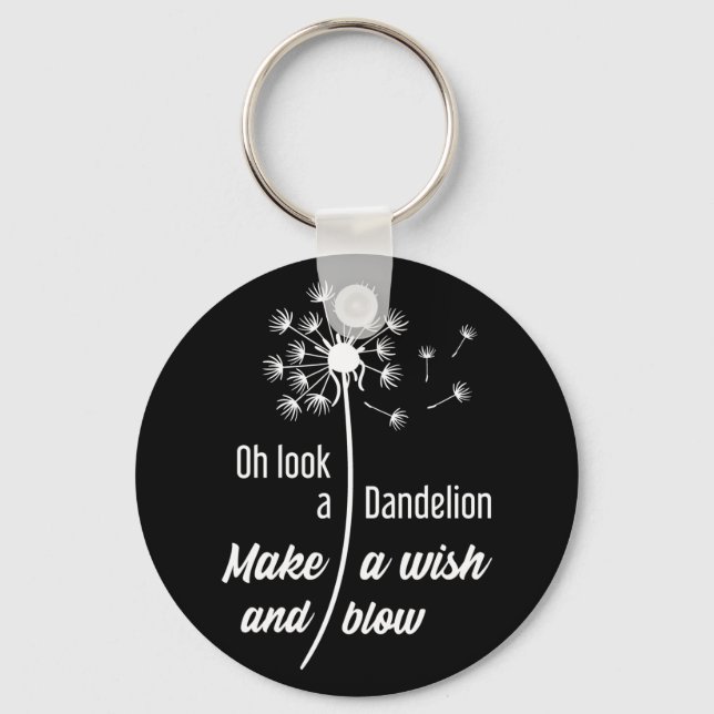 Dandelion Flower Make A Wish And Blow Key Ring (Front)