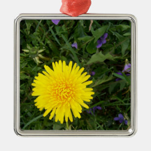 Dandelion flower metal ornament