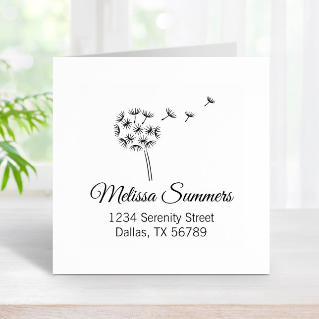 Dandelion Flower Parachutes Address Rubber Stamp (Creator Uploaded)