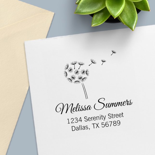 Dandelion Flower Parachutes Address Self-inking Stamp (Creator Uploaded)