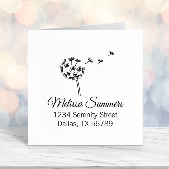 Dandelion Flower Parachutes Address Self-inking Stamp (Creator Uploaded)