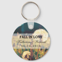 Dandelion Flower Wedding Favour Keepsake Keychain