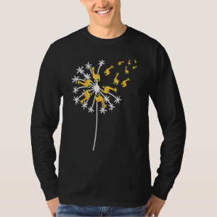 Dandelion Flying Giraffe Flower Wildlife Zookeeper T-Shirt