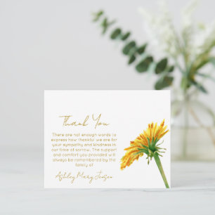 Dandelion   Funeral Thank You Card Bereavement 