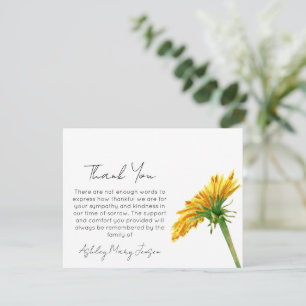 Dandelion   Funeral Thank You Card Bereavement 