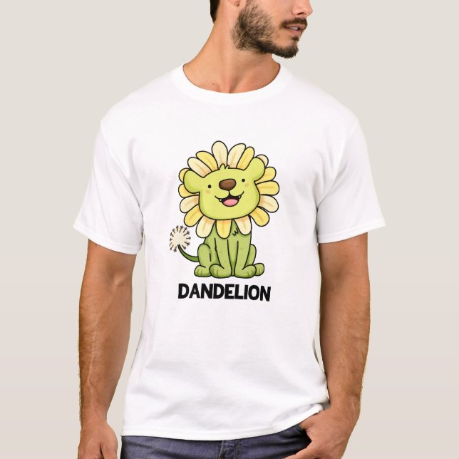 Dandelion Funny Lion Pun  T-Shirt (Front)
