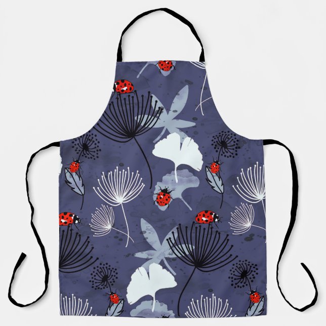 Dandelion Ginkgo: Abstract Hand Drawing Apron (Front)