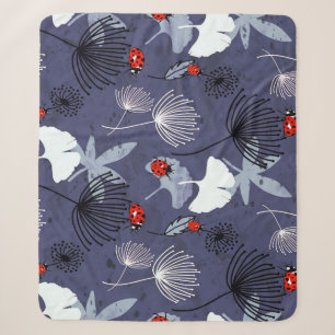 Dandelion Ginkgo: Abstract Hand Drawing Sherpa Blanket