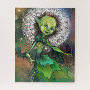 Dandelion Girl and Butterfly Puzzle Painting